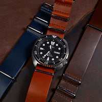 Premium Leather Nato Strap in Tan with Silver Buckle (18mm) - Nomad Watch Works SG