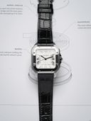 MTO Crocodile Leather Strap in Black (Semi-Glossy) for Cartier Santos de Cartier - Nomad Watch Works SG