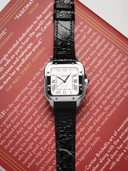 MTO Ostrich Leather Strap in Black for Cartier Santos de Cartier - Nomad Watch Works SG
