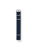 Premium Nato Strap in Black Blue Small Stripes - Nomad Watch Works SG