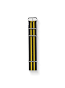 Premium Nato Strap in Black Yellow Small Stripes - Nomad Watch Works SG