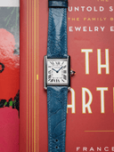 MTO Ostrich Leather Strap in Blue Jeans for Cartier Tank - Nomad Watch Works SG