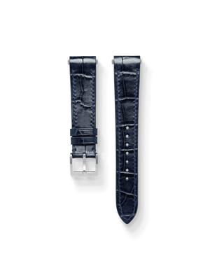 MTO Crocodile Leather Strap in Blue (Semi-Glossy) for Cartier Santos de Cartier - Nomad Watch Works SG