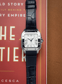 MTO Crocodile Leather Strap in Blue (Semi-Glossy) for Cartier Santos de Cartier - Nomad Watch Works SG