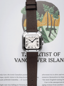 MTO Epsom Leather Strap in Dark Brown for Cartier Santos de Cartier - Nomad Watch Works SG