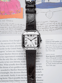 MTO Ostrich Leather Strap in Dark Brown for Cartier Santos de Cartier - Nomad Watch Works SG