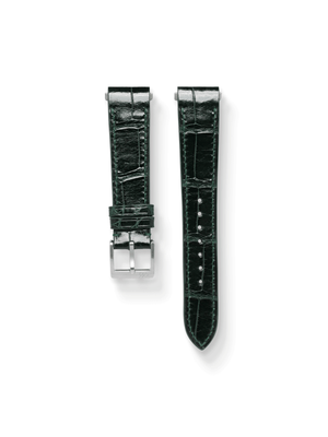 MTO Crocodile Leather Strap in Dark Green (Semi-Glossy) for Cartier Santos de Cartier - Nomad Watch Works SG