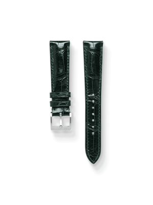 MTO Crocodile Leather Strap in Dark Green (Semi-Glossy) - Nomad Watch Works SG