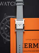 Dress Epsom Leather Strap in Grey with White Stitching - Nomad Watch Works SG