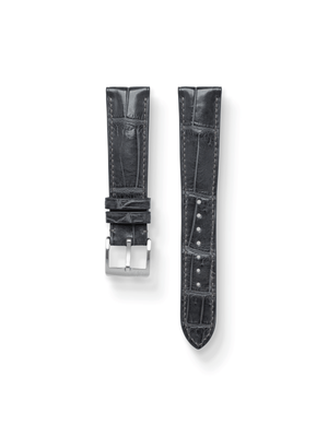 MTO Crocodile Leather Strap in Grey (Semi-Glossy) - Nomad Watch Works SG