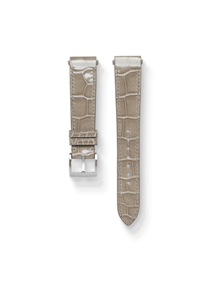 MTO Crocodile Leather Strap in Natural (Glossy) for Cartier Santos de Cartier - Nomad Watch Works SG
