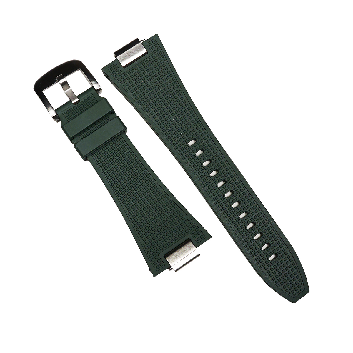 Waffle FKM Rubber Strap in Green for Tissot PRX - Nomad Watch Works SG