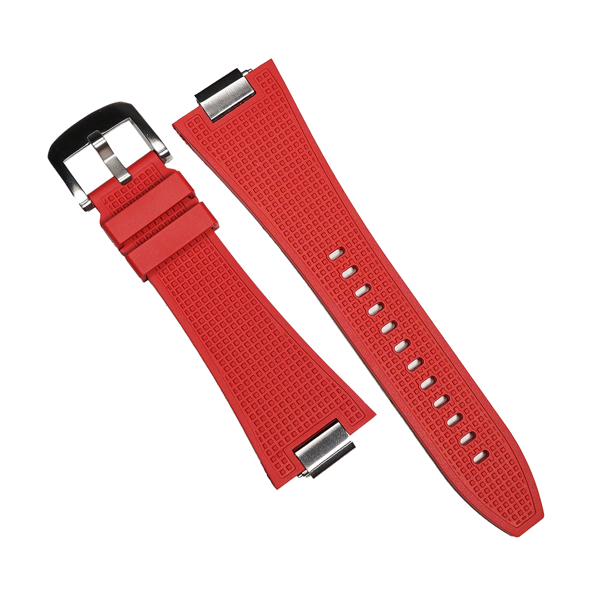 Waffle FKM Rubber Strap in Red for Tissot PRX - Nomad Watch Works SG