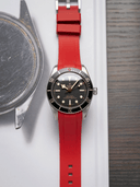 Curved End FKM Rubber Strap in Red for Tudor Black Bay 58 - Nomad Watch Works SG