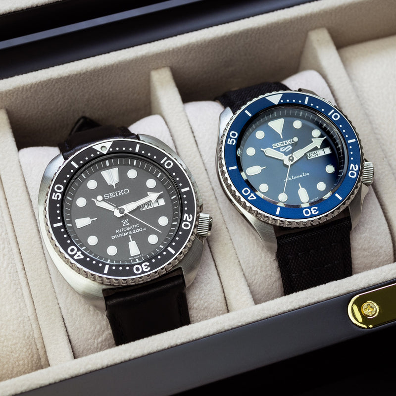 Premium Wooden Watch Box w/ Lockset in Dark Cherry (12 Watch Slots) - Nomad Watch Works SG