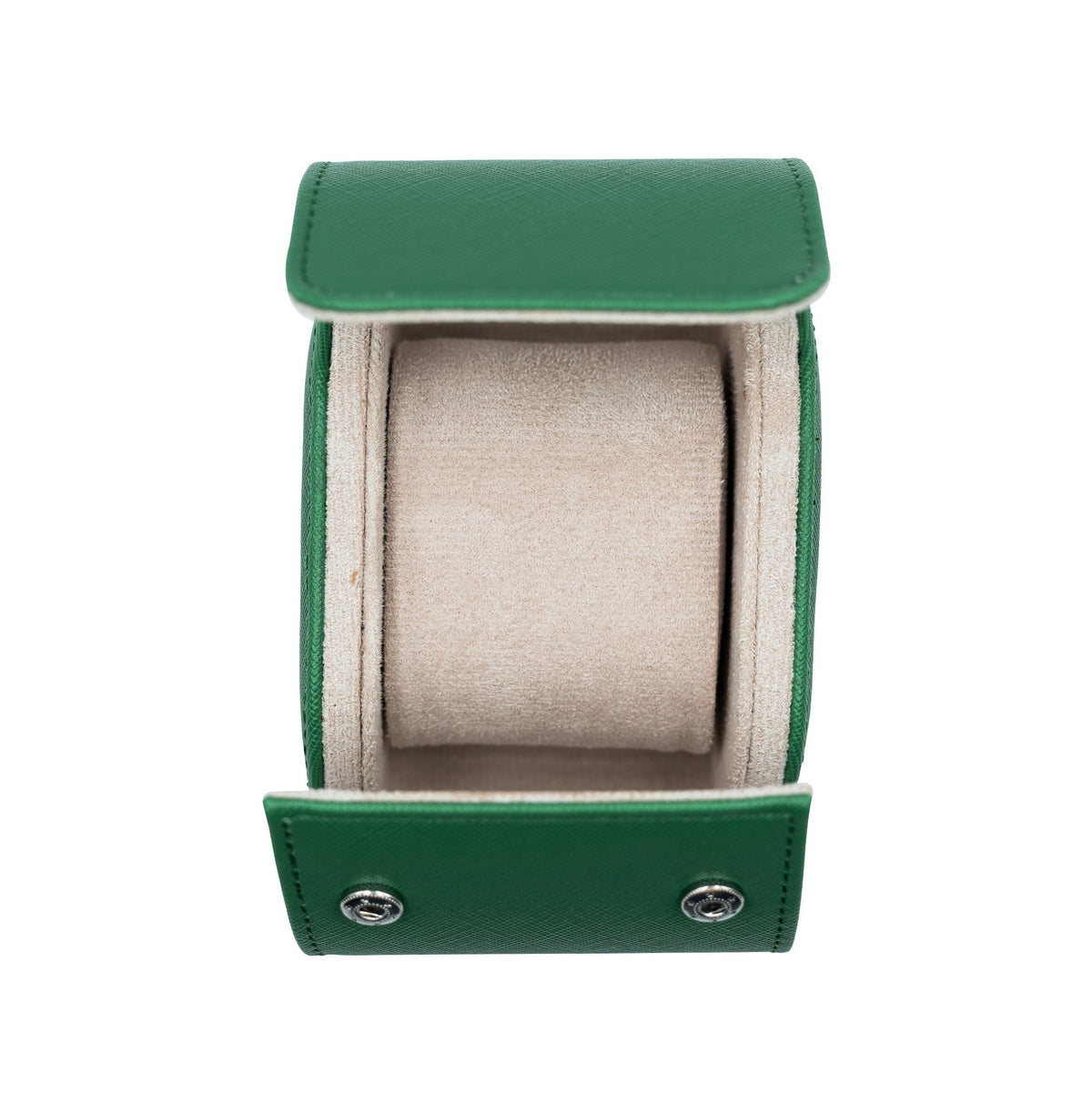 Saffiano Leather Watch Case in Green (1 Slot) - Nomad Watch Works SG