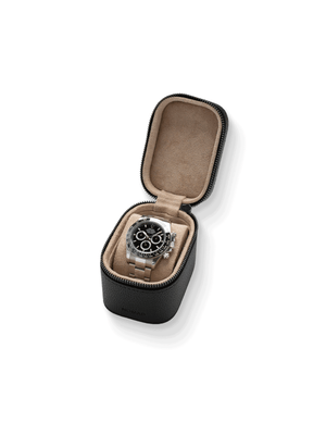Heritage Leather Travel Case in Black/Sand (1 Watch)