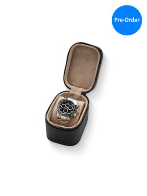 Heritage Leather Travel Case in Black/Sand (1 Watch)- Pre-Order