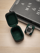 Heritage Leather Travel Case in Black/Green (1 Watch) - Pre-Order
