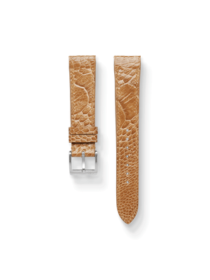 MTO Ostrich Leather Strap in Gold for Cartier Santos Dumont