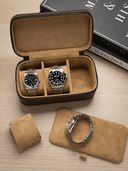 Heritage Leather Travel Case in Brown/Tan (3 Watch) - PREORDER
