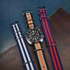 Premium Nato Strap in Black Grey Orange - Nomad Watch Works SG
