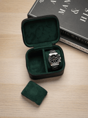Heritage Leather Travel Case in Black/Green (2 Watch) - Pre-Order