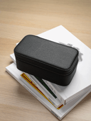 Heritage Leather Travel Case in Black/Green (3 Watch) - Pre-Order