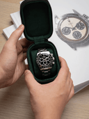 Heritage Leather Travel Case in Black/Green (1 Watch) - Pre-Order