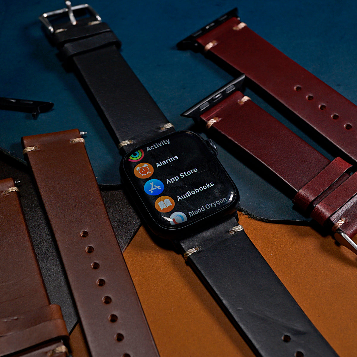 N2W Vintage Horween Leather Strap in Chromexcel® Black (38, 40, 41mm) - Nomad Watch Works SG