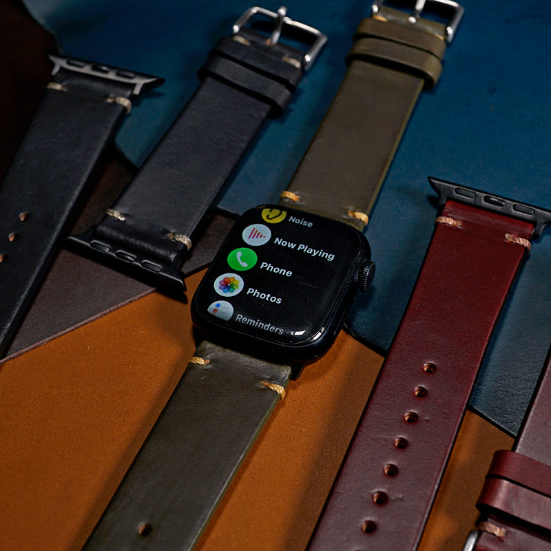 N2W Vintage Horween Leather Strap in Chromexcel® Olive (38, 40, 41mm) - Nomad Watch Works SG