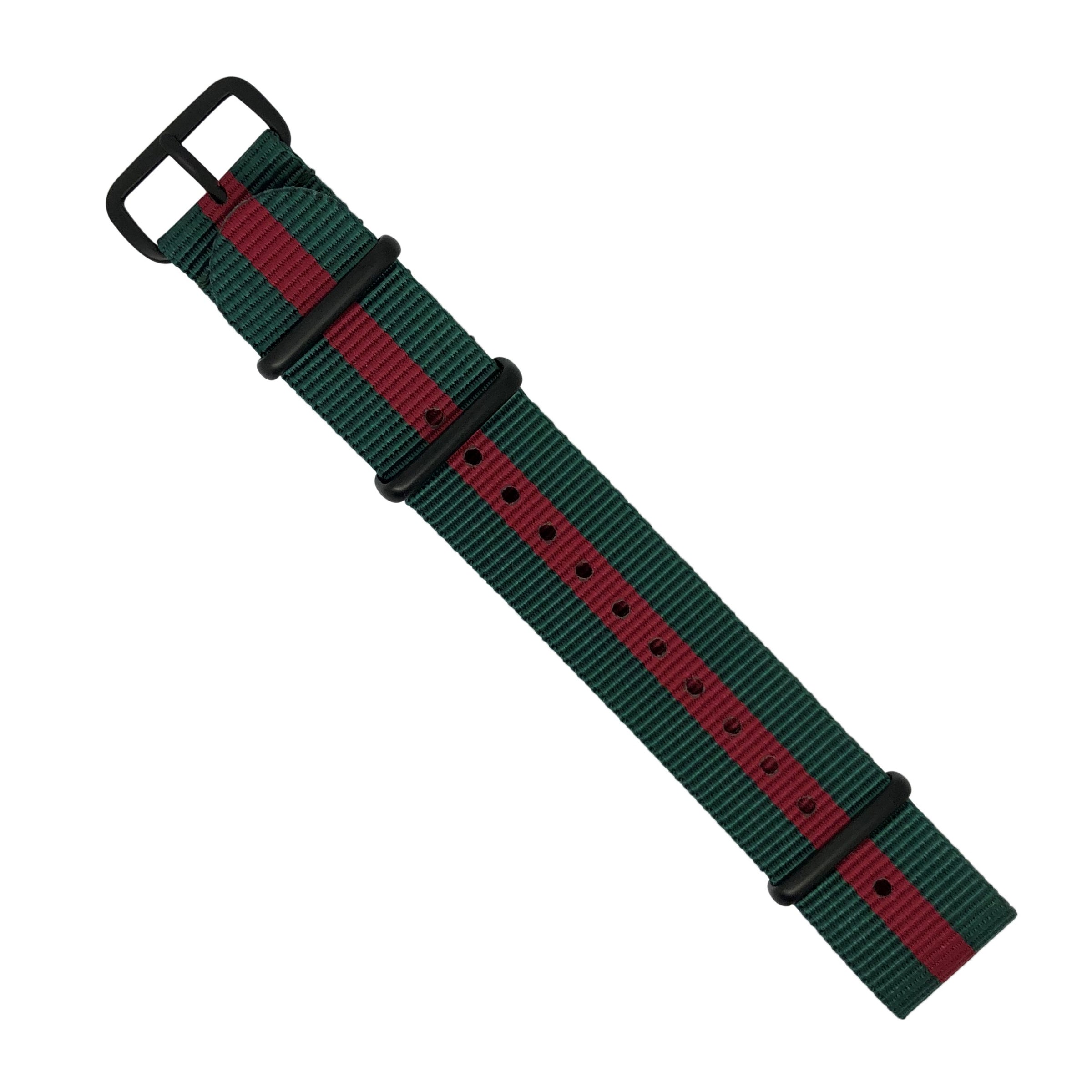 Premium Nato Strap in Green Red - Nomad Watch Works SG
