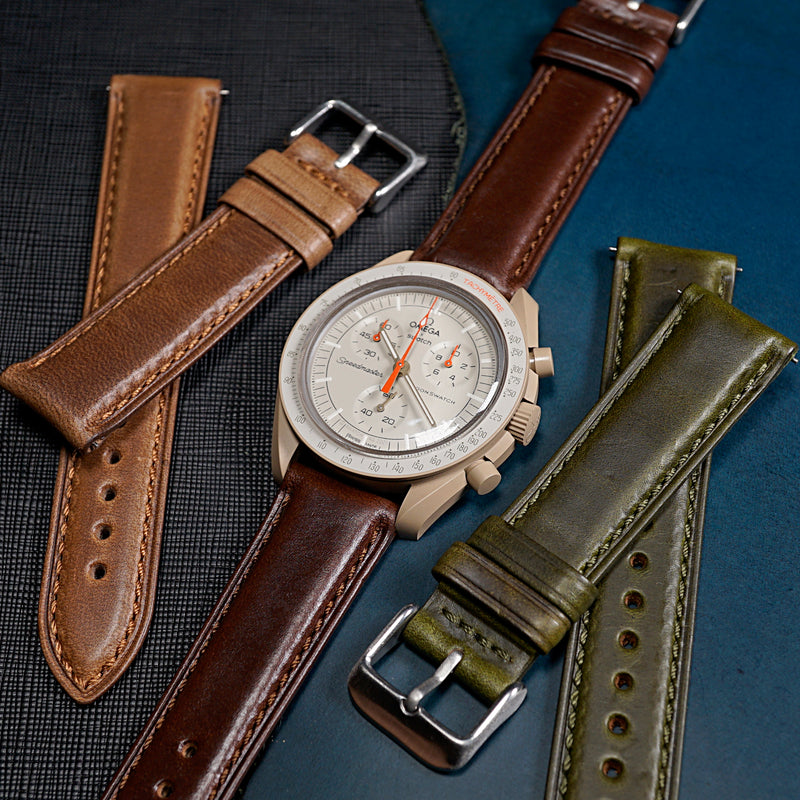 N2W Classic Horween Leather Strap in Chromexcel® Brown (18mm) - Nomad Watch Works SG