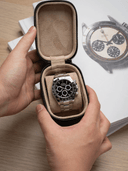 Heritage Leather Travel Case in Black/Sand (1 Watch)- Pre-Order