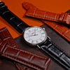 Genuine Croc Pattern Leather Watch Strap in Black w/  Butterfly Clasp (18mm) - Nomad Watch Works SG