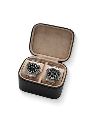 Heritage Leather Travel Case in Black/Sand (2 Watch)