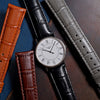 Genuine Croc Pattern Stitched Leather Watch Strap in Black (12mm) - Nomad Watch Works SG