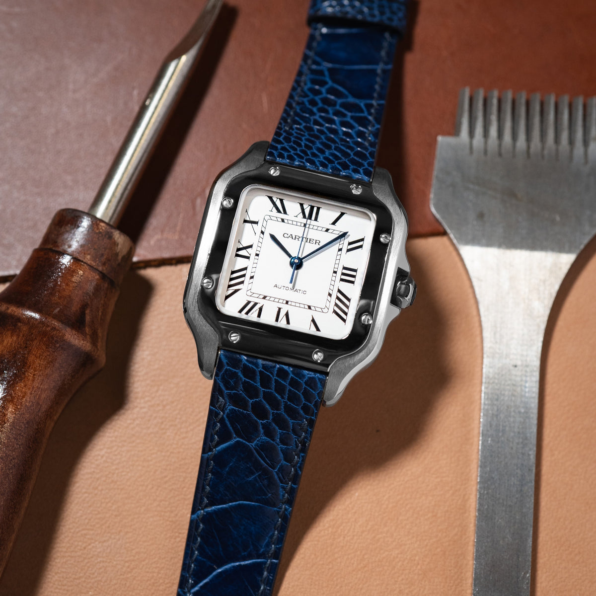 Custom Watch Strap for Cartier Santos de Cartier/ Santos 100 - Nomad Watch Works SG