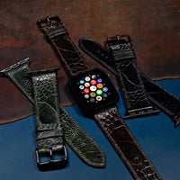 Ostrich Leather Watch Strap in Brown (Apple Watch) - Nomad Watch Works SG