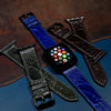 Ostrich Leather Watch Strap in Navy (Apple Watch) - Nomad Watch Works SG