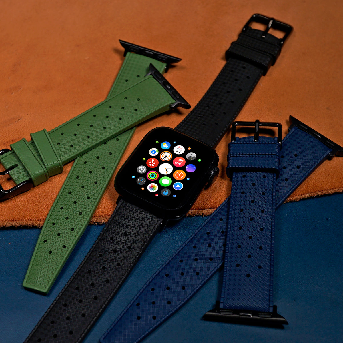 Tropic FKM Rubber Strap in Black (Apple Watch) - Nomad Watch Works SG