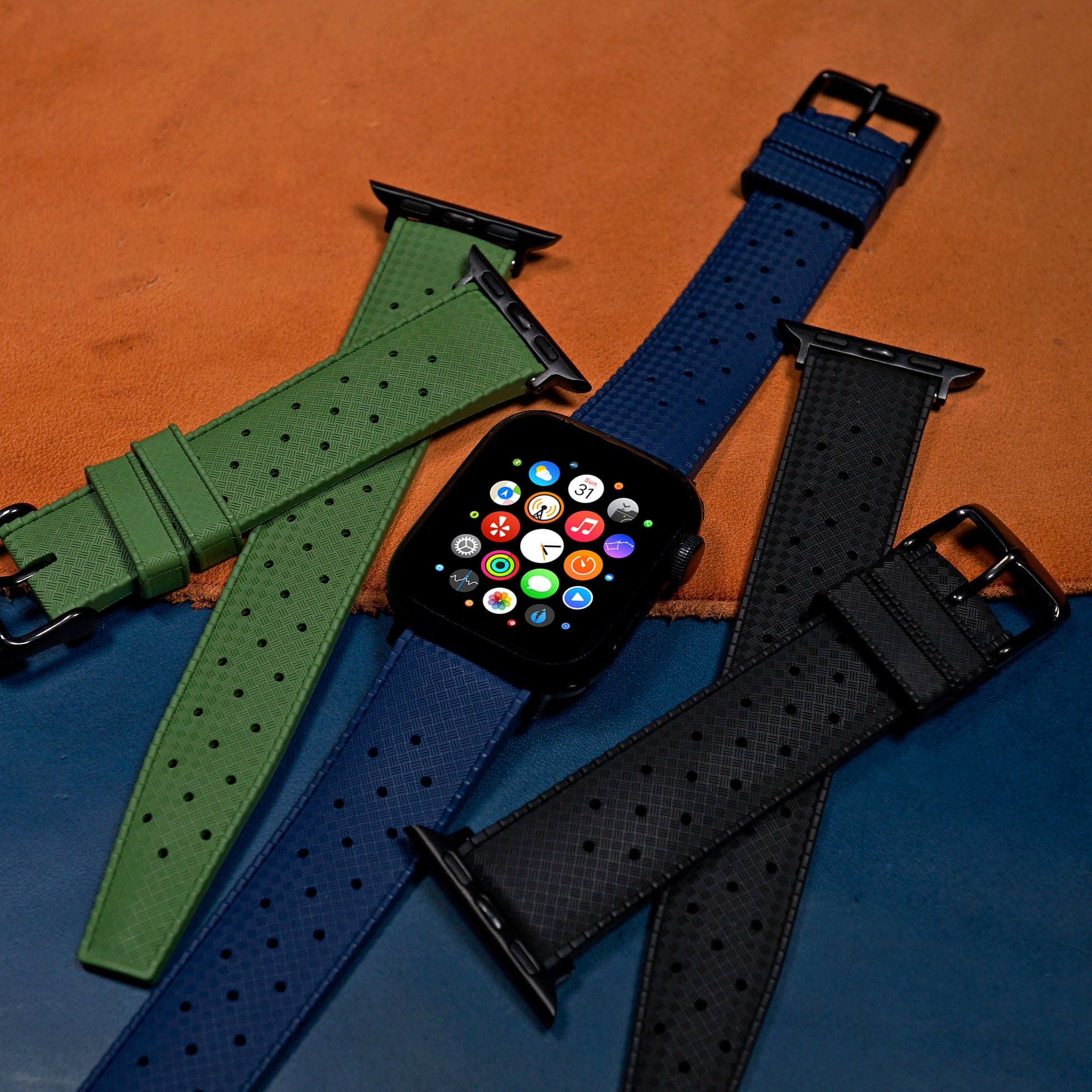 Tropic FKM Rubber Strap in Navy (Apple Watch) - Nomad Watch Works SG