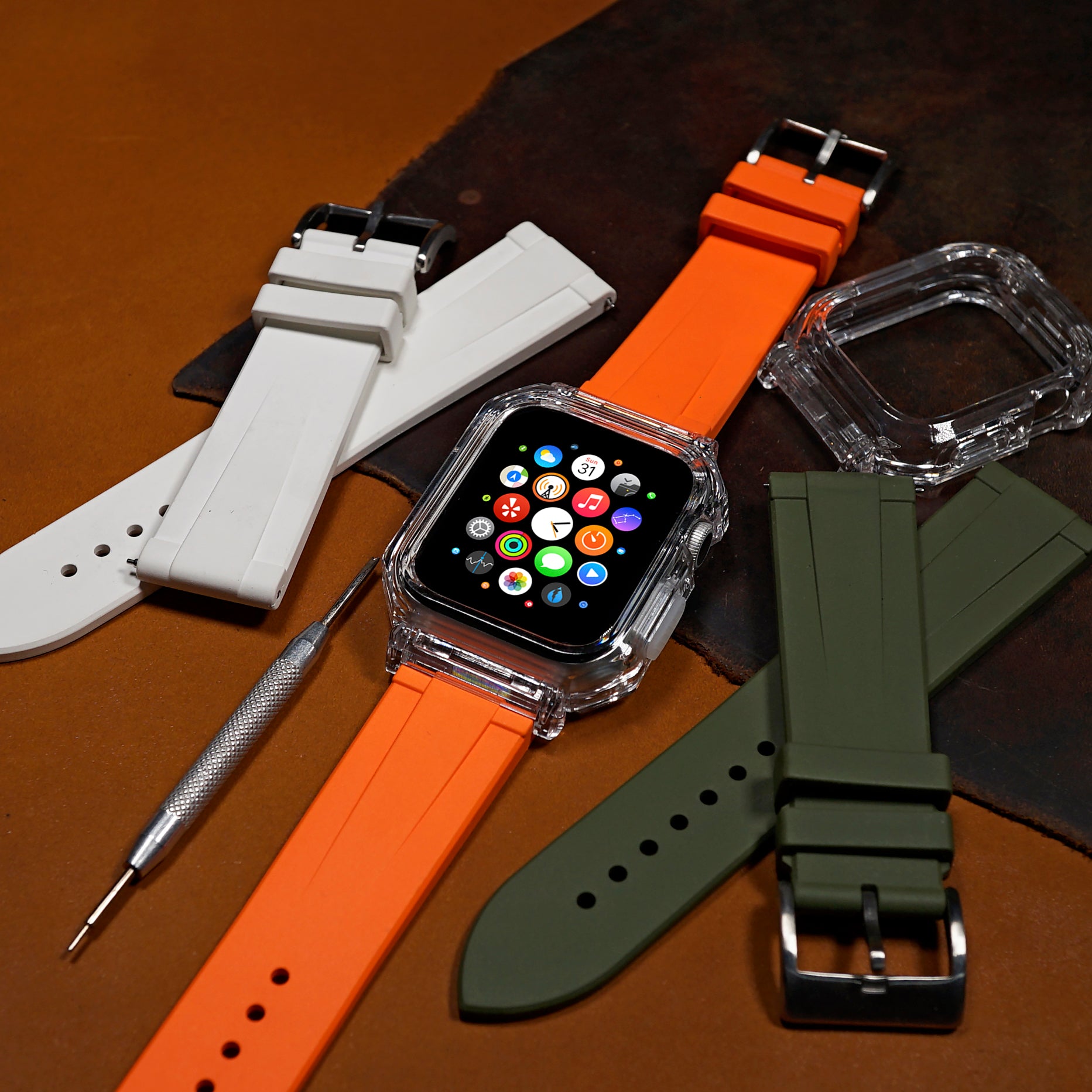 Neon orange best sale apple watch band