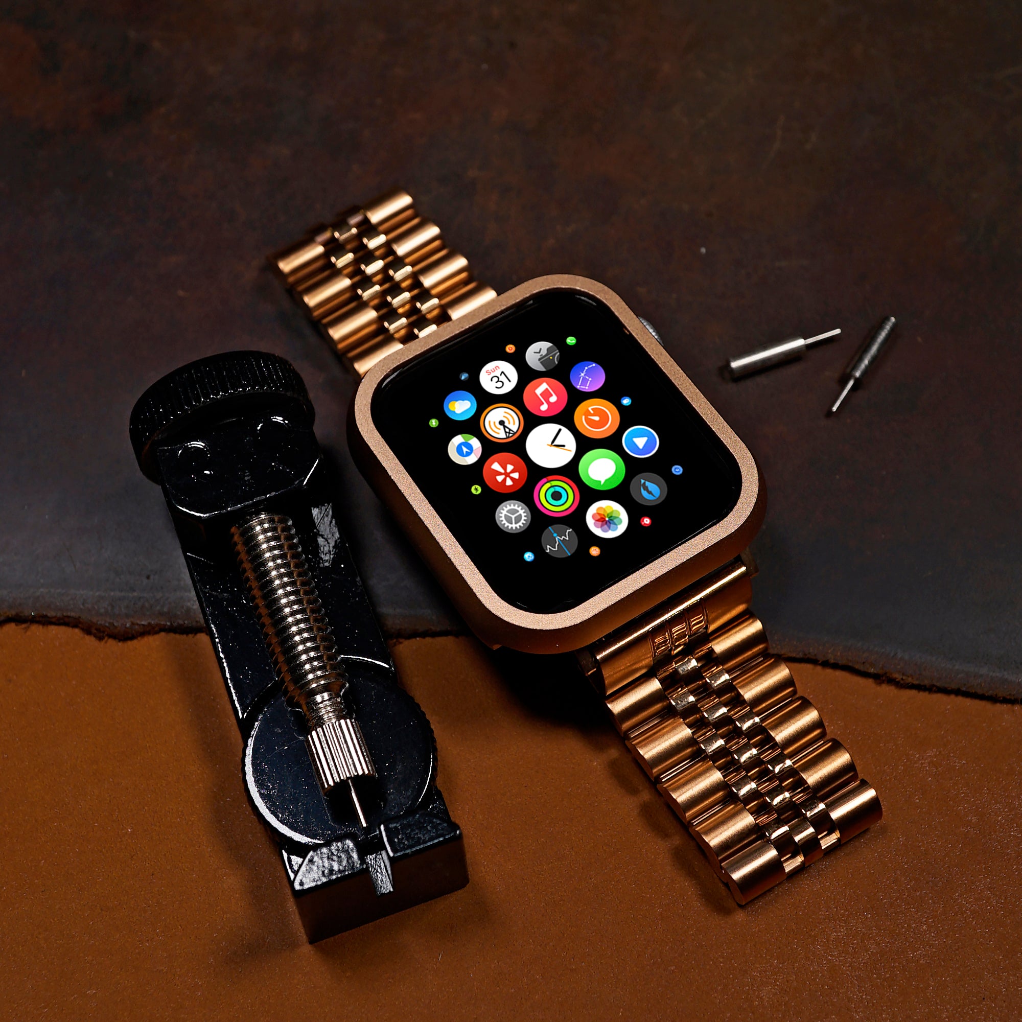 Rose gold metal apple best sale watch strap