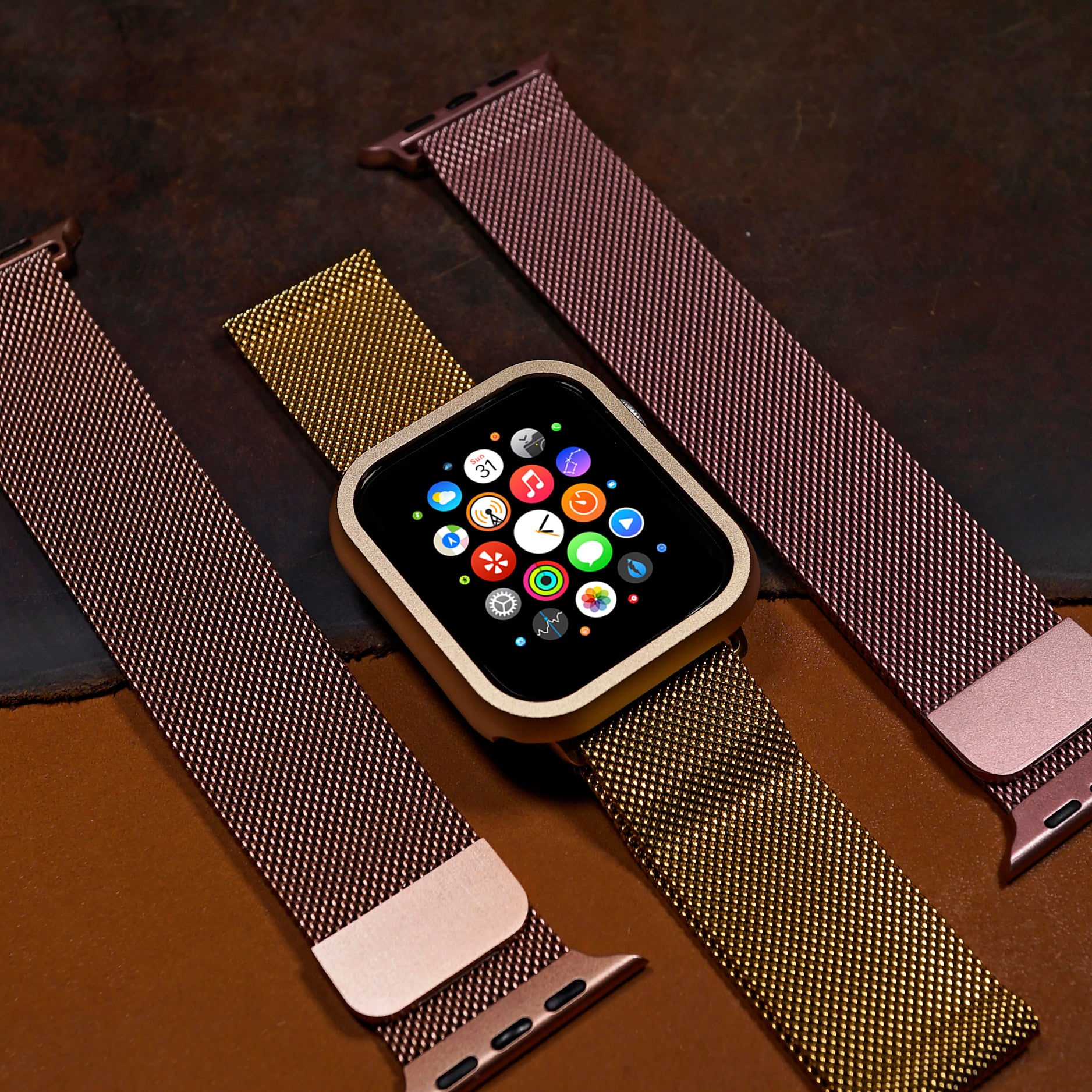 Rose gold apple discount watch with milanese loop