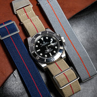 Marine Nationale Strap in Khaki Red - Nomad Watch Works SG