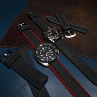 Performax N1 Hybrid Strap in Black with Red stitching - Nomad Watch Works SG