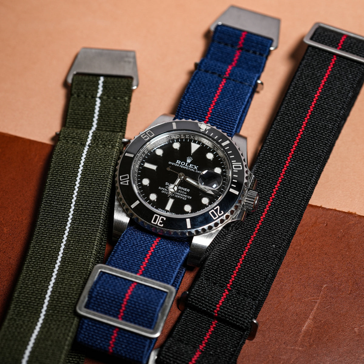 Marine Nationale Strap in Navy Red - Nomad Watch Works SG
