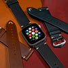 Premium Vintage Oil Waxed Leather Strap in Black (Apple Watch) - Nomad Watch Works SG