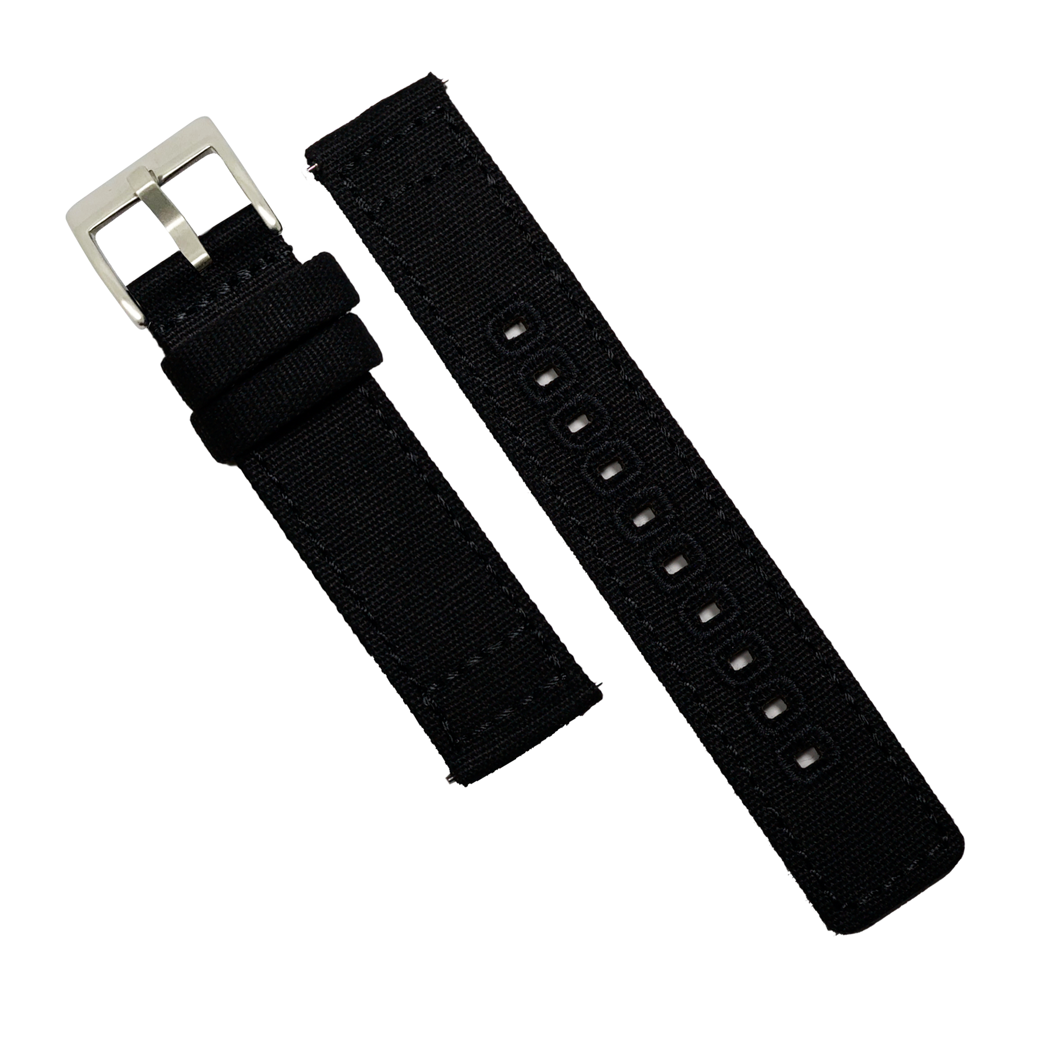 Quick Release Canvas Watch Strap in Black - Nomad Watch Works SG